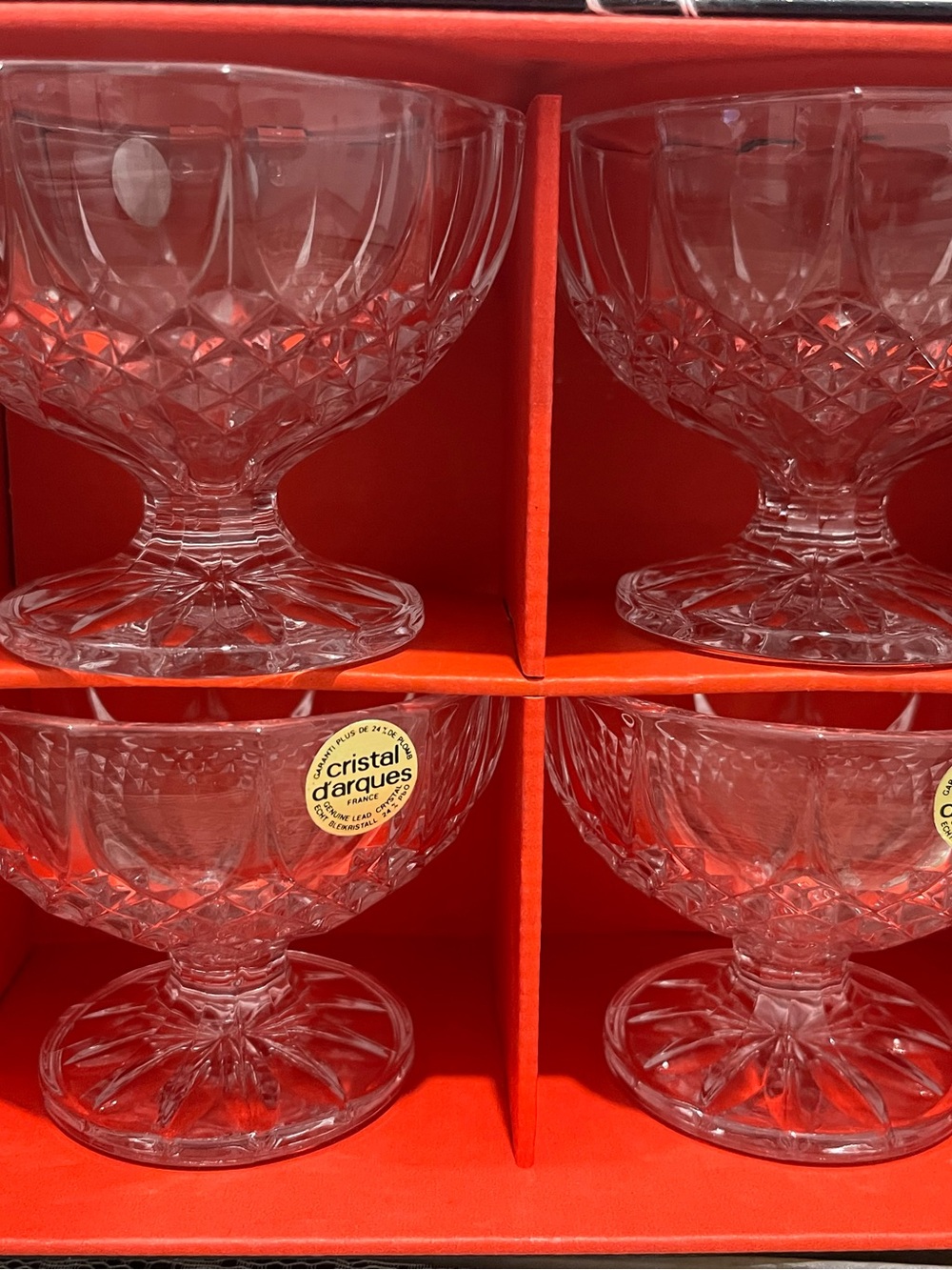 Crystal D'Arques crystal dessert or breakfast bowls Set of 4